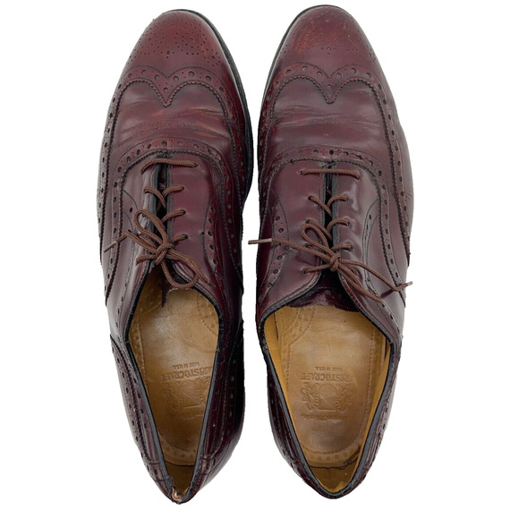 Aristocraft Casual Dress Shoes Fine Burgundy Leather Wingtip Oxford Size 10 1/2 main image 8